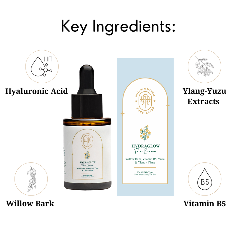 3% Hyaluronic Hydraglow Face Serum – 30ml | With Vitamins B5, Hyaluronic Acid, Yuzu & Ylang Ylang