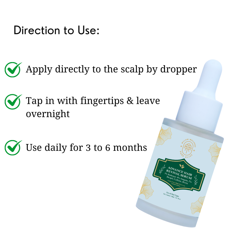 Willow Essential Serum Combo Hair & Skin: Redensyl Hair Revival Serum (30ml) + Hydraglow Face Serum (30ml) with Vitamins B5, Hyaluronic Acid, Yuzu & Ylang Ylang